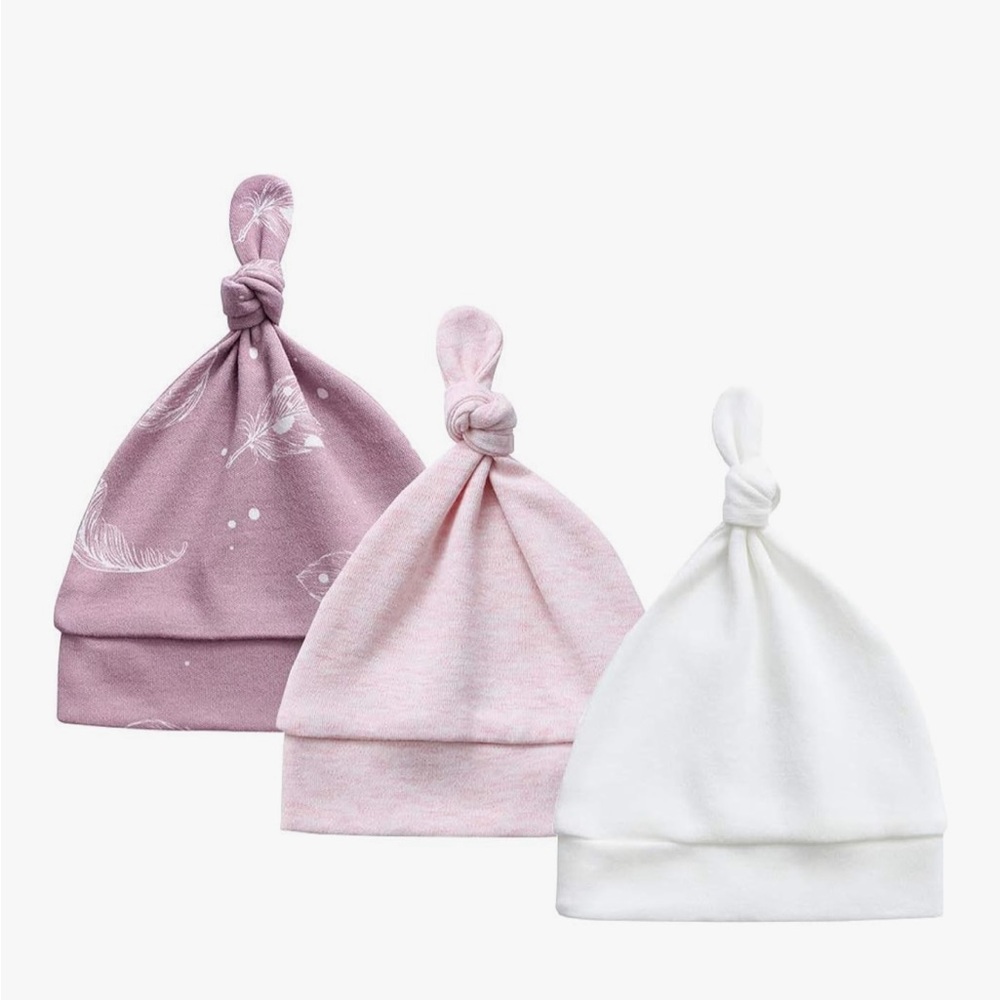 Owlivia Organic Newborn Knot Hats,Infant Caps,3-Pack BNWT
